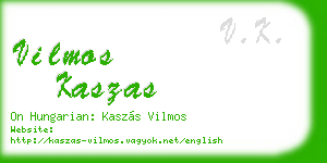 vilmos kaszas business card